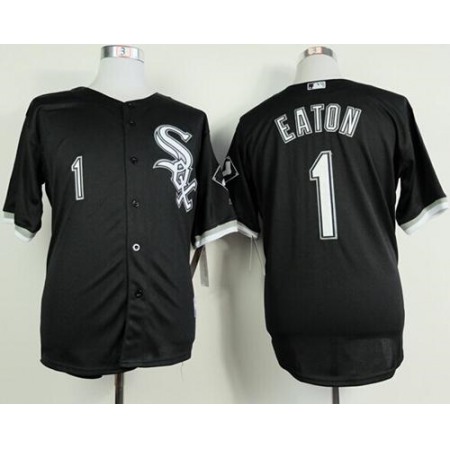 White Sox #1 Adam Eaton Black Cool Base Stitched MLB Jersey