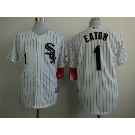 White Sox #1 Adam Eaton White Cool Base Stitched MLB Jersey