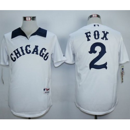 White Sox #2 Nellie Fox White 1976 Turn Back The Clock Stitched MLB Jersey