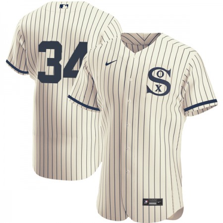 Men's Chicago White Sox #34 Michael Kopech 2021 Cream/Navy Field of Dreams Flex Base Stitched Jersey