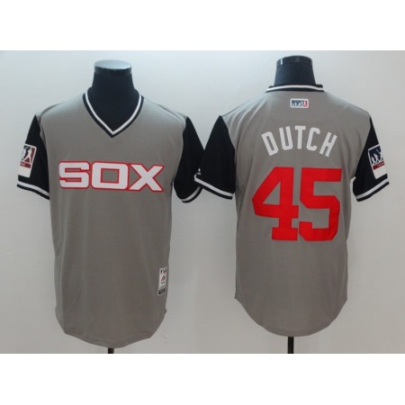 Men's Chicago White Sox #45 Michael Jordan Grey Cool Base Stitched Jersey