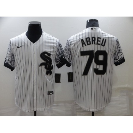 Men's Chicago White Sox #79 Jose Abreu White Cool Base Stitched Jersey