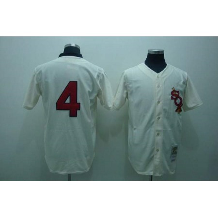 Mitchell and Ness White Sox #4 Luke Appling Stitched Cream Throwback MLB Jersey