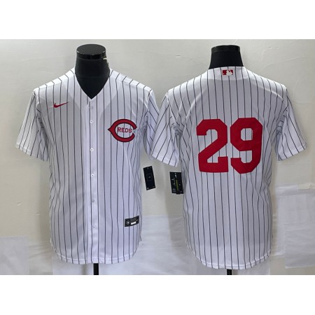 Men's Cincinnati Reds #29 TJ Friedl White Field of Dreams Stitched Baseball Jersey