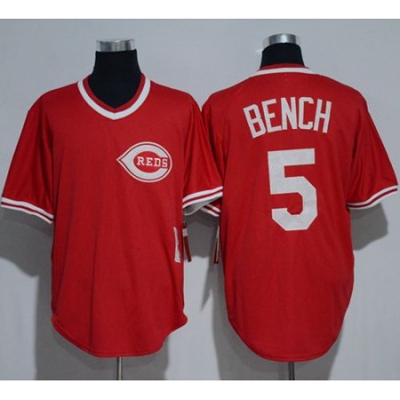 Mitchell And Ness 1983 Reds #5 Johnny Bench Red Throwback Stitched MLB Jersey