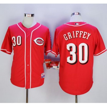 Reds #30 Ken Griffey Red Cool Base Stitched MLB Jersey
