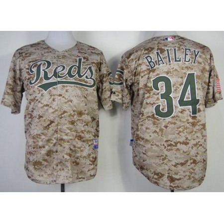 Reds #34 Homer Bailey Camo Alternate Cool Base Stitched MLB Jersey