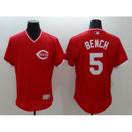 Reds #5 Johnny Bench Red Flexbase Authentic Collection Cooperstown Stitched MLB Jersey