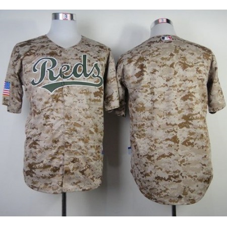 Reds Blank Camo Alternate Cool Base Stitched MLB Jersey