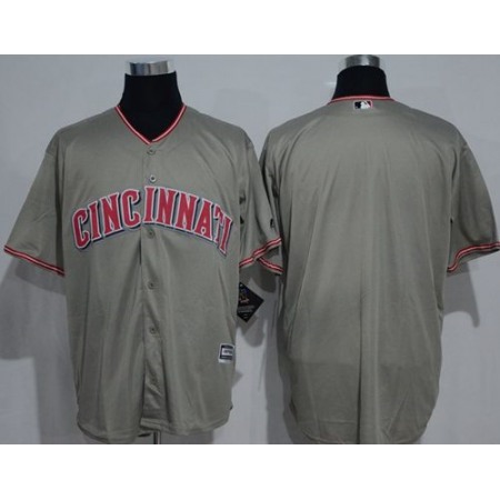 Reds Blank Grey New Cool Base Stitched MLB Jersey