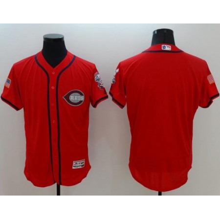 Reds Blank Red Fashion Stars & Stripes Flexbase Authentic Stitched MLB Jersey