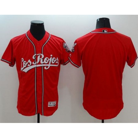 Reds Blank Red Flexbase Authentic Collection Los Rojos Stitched MLB Jersey
