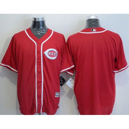 Reds Blank Red New Cool Base Stitched MLB Jersey