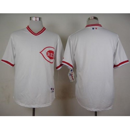 Reds Blank White 1990 Turn Back The Clock Stitched MLB Jersey