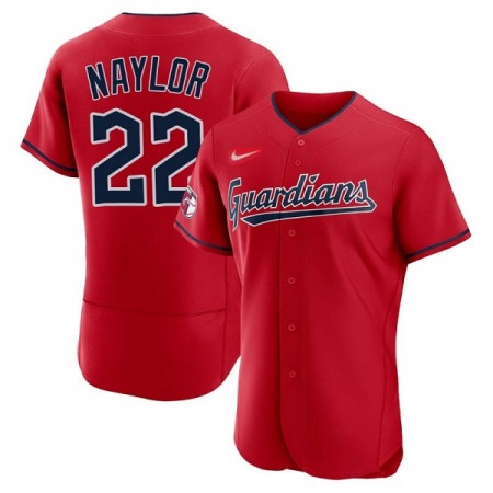 Men's Cleveland Guardians #22 Josh Naylor Red Flex Base Stitched Jersey