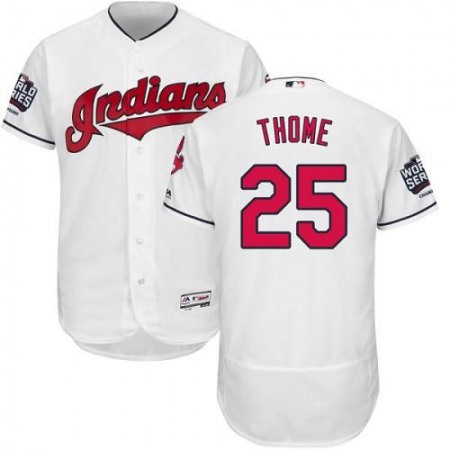 indians #25 Jim Thome White Flexbase Authentic Collection 2016 World Series Bound Stitched MLB Jersey