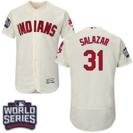 indians #31 Danny Salazar Cream Flexbase Authentic Collection 2016 World Series Bound Stitched MLB Jersey