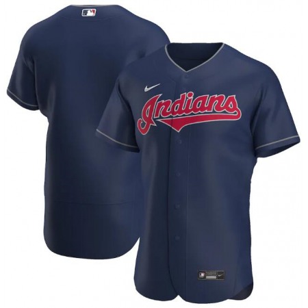 Men's Cleveland indians Blank Navy Flex Base Stitched Jersey