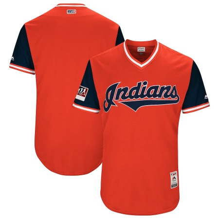 Men's Cleveland indians Majestic Red/Navy 2018 Players' Weekend Team Stitched MLB Jersey