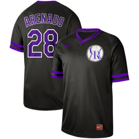 Men's Colorado Rockies #28 Nolan Arenado Black Cooperstown Collection Legend Stitched MLB Jersey