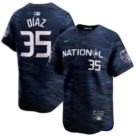 Men's Colorado Rockies #35 Elias Diaz Royal 2023 All-star Stitched Baseball Jersey
