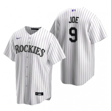 Men's Colorado Rockies #9 Connor Joe White Stitched Baseball Jersey