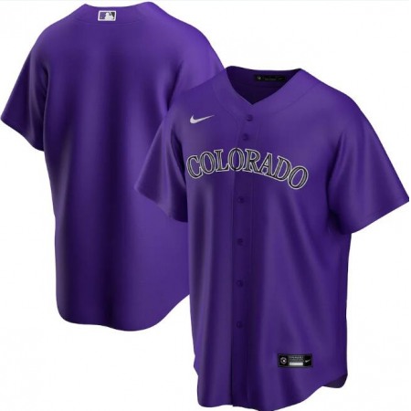 Men's Colorado Rockies Blank Purple Cool Base Stitched Jersey