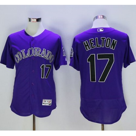 Rockies #17 Todd Helton Purple Flexbase Authentic Collection Stitched MLB Jersey