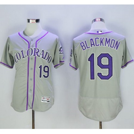 Rockies #19 Charlie Blackmon Grey Flexbase Authentic Collection Stitched MLB Jersey