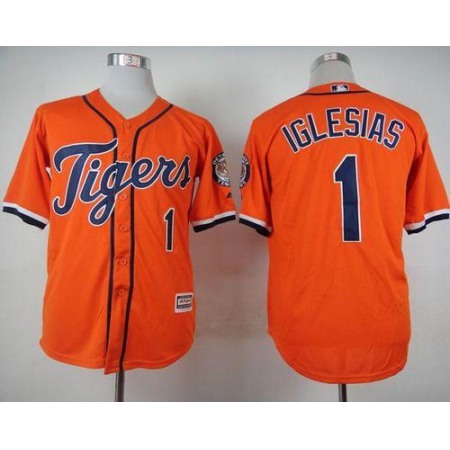Tigers #1 Jose iglesias Orange Cool Base Stitched MLB Jersey