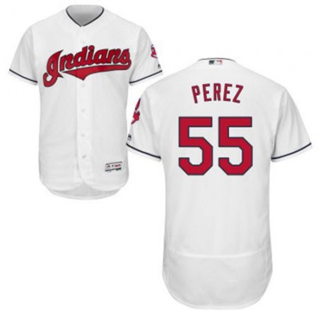 indians #55 Roberto Perez White Flexbase Authentic Collection Stitched MLB Jersey