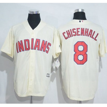 indians #8 Lonnie Chisenhall Cream New Cool Base Stitched MLB Jersey