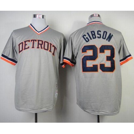 Mitchell And Ness 1984 Tigers #23 Kirk Gibson Grey Throwback Stitched MLB Jersey