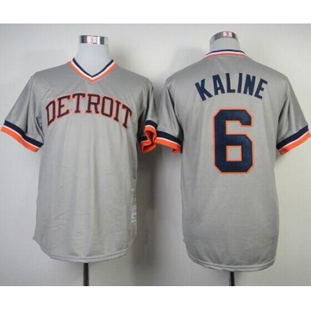 Mitchell And Ness 1984 Tigers #6 Al Kaline Grey Throwback Stitched MLB Jersey