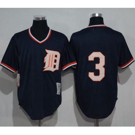 Mitchell and Ness 1984 Tigers #3 Alan Trammell Blue Throwback Stitched MLB Jersey