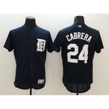 Tigers #24 Miguel Cabrera Navy Blue Flexbase Authentic Collection Stitched MLB Jersey