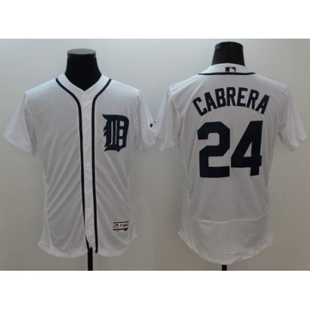Tigers #24 Miguel Cabrera White Flexbase Authentic Collection Stitched MLB Jersey