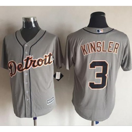 Tigers #3 ian Kinsler Grey New Cool Base Stitched MLB Jersey