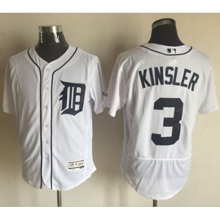 Tigers #3 ian Kinsler White Flexbase Authentic Collection Stitched MLB Jersey