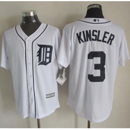 Tigers #3 ian Kinsler White New Cool Base Stitched MLB Jersey