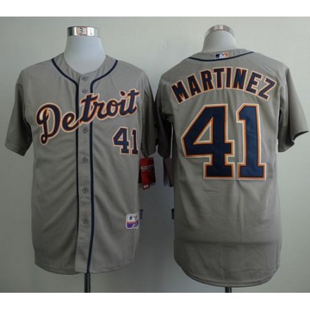Tigers #41 Victor Martinez Grey Cool Base Stitched MLB Jersey