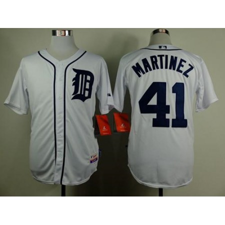 Tigers #41 Victor Martinez White Cool Base Stitched MLB Jersey