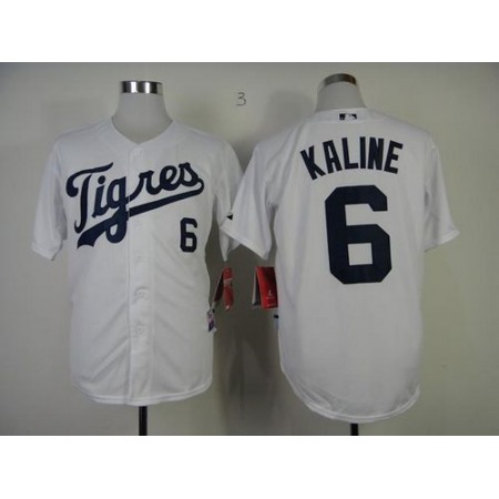 Tigers #6 Al Kaline White "Los Tigres" Stitched MLB Jersey