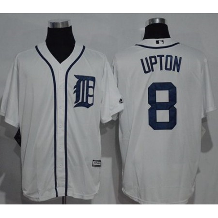 Tigers #8 Justin Upton White New Cool Base Stitched MLB Jersey