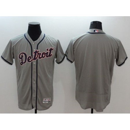 Tigers Blank Grey Flexbase Authentic Collection Stitched MLB Jersey