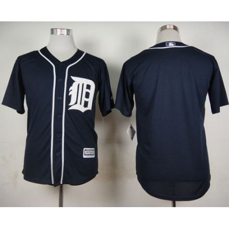 Tigers Blank Navy Blue Cool Base Stitched MLB Jersey