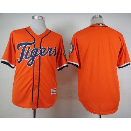 Tigers Blank Orange Cool Base Stitched MLB Jersey