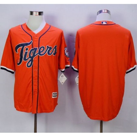 Tigers Blank Orange New Cool Base Stitched MLB Jersey