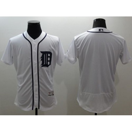 Tigers Blank White Flexbase Authentic Collection Stitched MLB Jersey