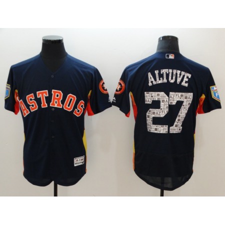 Men's Houston Astros #27 Jose Altuve Navy 2018 Spring Training Flexbase Stitched MLB Jersey